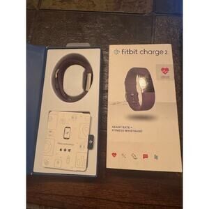 Fitbit Charge 2 Heart Rate + Fitness Wristband, Plum, Large (US Version) NEW
